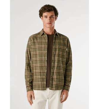 Pepe Jeans para hombre. PM3090828 Camisa Crownley verde (M), Casual, Algodón, Manga larga