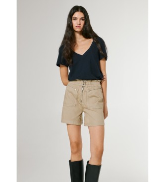 Pepe Jeans para mujer. PL8000027 Shorts Crusade Zipper beige (M), Casual, Lyocell