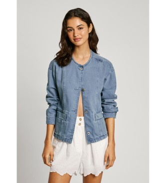 Pepe Jeans para mujer. PL402570 Cazadora Daena Dazzle azul (S), Casual, Algodón, Denim, Sostenible