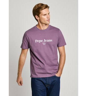 Pepe Jeans para hombre. PM509783 Camiseta Dale lila (XL), Casual, Algodón, Manga corta, Sostenible