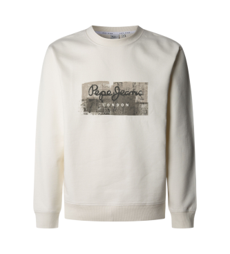 Pepe Jeans para hombre. PM582842 Sudadera Dalter blanco (M), Casual, Algodón, Sostenible
