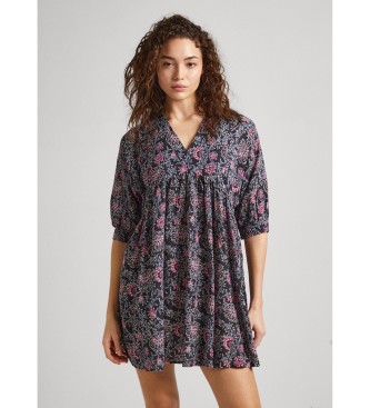 Pepe Jeans para mujer. PL953488 Vestido Darcy negro (S), Casual, Algodón, Manga corta, Sostenible