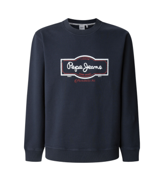 Pepe Jeans para hombre. PM582825 Sudadera Daxton Crew marino (XL), Casual, Algodón, Manga larga, Sostenible