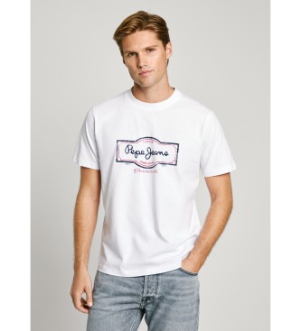 Pepe Jeans para hombre. PM509786 Camiseta Daxton blanco (XXL), Casual, Algodón, Manga corta