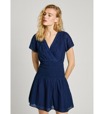 Pepe Jeans para mujer. PL953686 Vestido Dea marino (L), Casual, Algodón, Manga corta