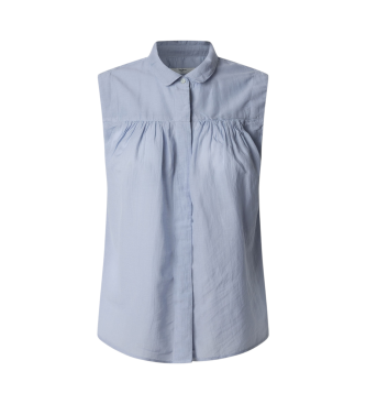 Pepe Jeans para mujer. PL304996 Camisa Derby azul (XS), Casual, Algodón, Sin mangas / Tirantes