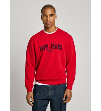 Pepe Jeans para hombre. PM582826 Sudadera Derril Crew rojo (XL), Casual, Algodón, Sostenible