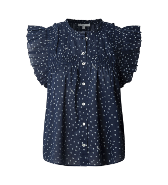 Pepe Jeans para mujer. PL305055 Blusa en tejido voile de algodón Dialla marino (M), Casual, Sin mangas / Tirantes