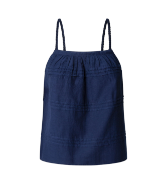 Pepe Jeans para mujer. PL305019 Top fluido Doll marino (M), Casual, Algodón, Sin mangas / Tirantes