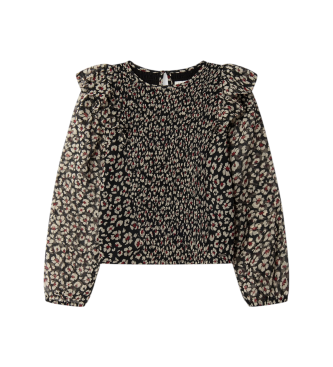 Para niña. PG3000003 Blusa Donabel (10Años= 140cm), Casual, Algodón, Manga larga, moda infantil