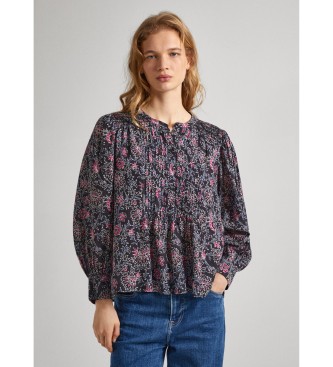 Pepe Jeans para mujer. PL304823 Blusa Dottie floral (XS), Casual, Algodón, Manga larga