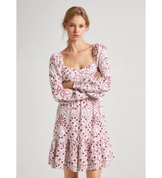 Pepe Jeans para mujer. PL953498 Vestido Doxa blanco (XL), Casual, Lino, Manga larga