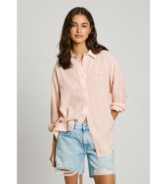 Pepe Jeans para mujer. PL305033 Camisa Dream rosa (L), Casual, Lino, Manga larga