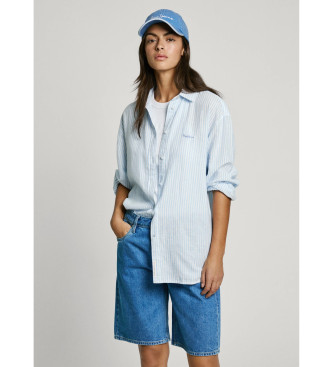 Pepe Jeans para mujer. PL305033 Camisa Dream azul (S), Casual, Lino, Manga larga