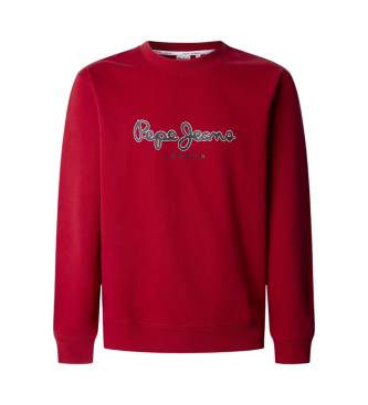 Pepe Jeans para hombre. PM582827 Sudadera Duke Crew rojo (M), Casual, Algodón, Sostenible