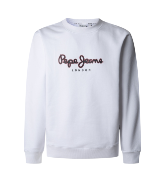 Pepe Jeans para hombre. PM582827 Sudadera Duke Crew blanco (S), Casual, Algodón, Sostenible