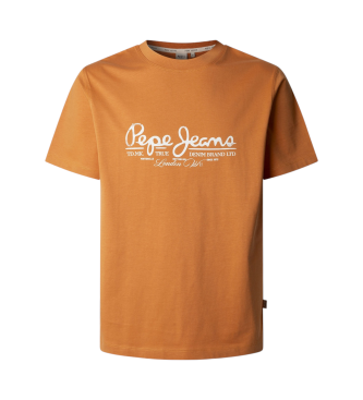 Pepe Jeans para hombre. PM509769 Camiseta Dumas naranja (M), Casual, Algodón, Manga corta, Sostenible