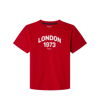 Pepe Jeans para niño. PB503982 Camiseta Dylan rojo (10años= 140cm), Casual, Algodón, Manga corta, moda infantil
