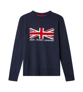 Pepe Jeans para niño. PB701232 Jersey Edgar marino (4Años= 104cm), Casual, Algodón, Sostenible, moda infantil