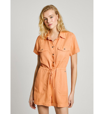 Pepe Jeans para mujer. PL230511 Mono Edmee naranja (S), Casual, Manga corta, Lyocell