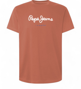 Pepe Jeansvoor mannen. PM508208 Eggo N T-shirt bruin (S), Casual, Katoen, Korte mouwen