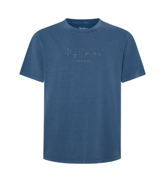 Pepe Jeansvoor mannen. PM509418 Emb Eggo blauw T-shirt (S), Casual, Katoen, Korte mouwen