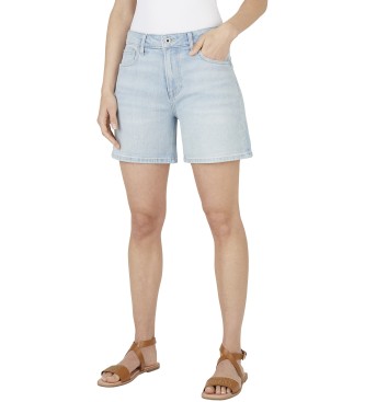 Pepe Jeans para mujer. PL801191PG7 Short Fitted Mary azul (30), Casual, Algodón, Denim, Sostenible