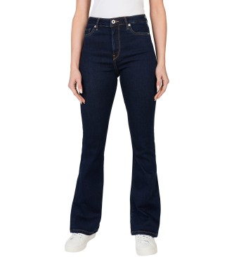 Pepe Jeans para mujer. PL204733DP8 Jeans Flare Hw azul (32/32), Casual, Algodón, Denim, Sostenible