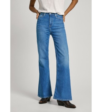 Pepe Jeans para mujer. PL204734MQ4 Jeans Flare Hw azul (25/30), Casual, Algodón, Denim, Sostenible