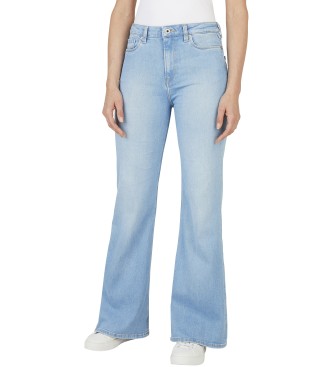 Pepe Jeans para mujer. PL204734NC4 Jeans en fit flare Willa azul (29/34), Casual, Algodón, Denim, Sostenible