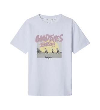 Pepe Jeans para niño. PB503988 Camiseta Frankie blanco (8Años= 128cm), Casual, Algodón, Manga corta, Sostenible, moda infantil