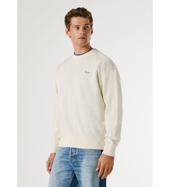 Pepe Jeans para hombre. PM5800154 Sudadera Geo Small Logo blanco roto (XXL), Casual, Algodón