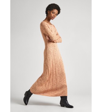 Pepe Jeans para mujer. PL953465 Vestido Gianna beige (L), Casual, Algodón, Manga larga, Sostenible