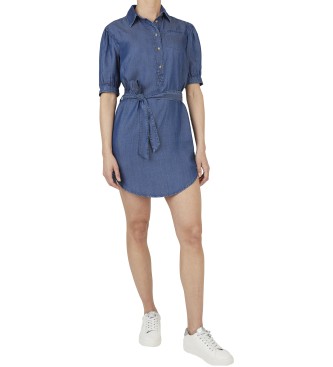 Pepe Jeans para mujer. PL953718ND6 Vestido Glennis azul (M), Casual, Denim, Manga corta, Lyocell