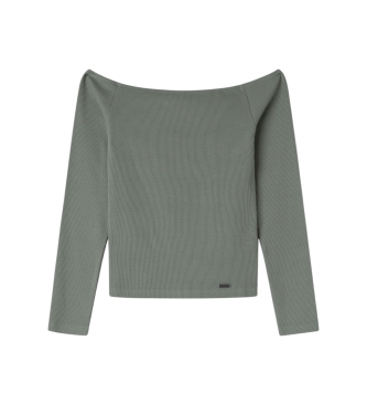 Pepe Jeans para niña. PG503156 Camiseta Greta verde (10Años= 140cm), Casual, Algodón, Manga larga, moda infantil