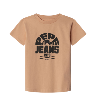 Pepe Jeans para niño. PB503971 Camiseta Griffith naranja (16Años= 176cm), Casual, Algodón, Manga corta, Sostenible, moda infantil