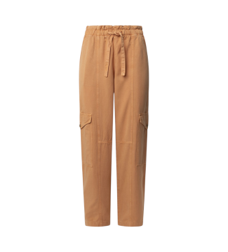 Pepe Jeans para mujer. PL211809 Pantalón cargo teñido en prenda Hadda naranja (L), Casual, Algodón, Sostenible