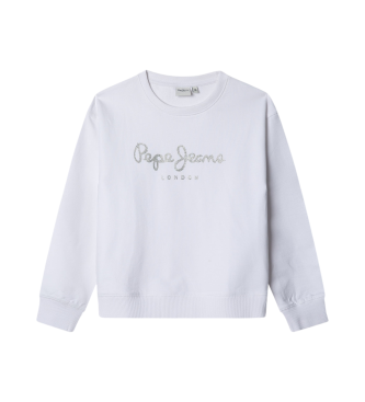 Pepe Jeans para niña. PG581338 Sudadera Hana Crew blanco (14años= 164cm), Casual, Algodón, Sostenible, moda infantil