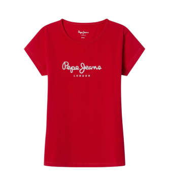 Pepe Jeans para niña. PG503154 Camiseta Hana Glitter N rojo (10años= 140cm), Casual, Algodón, Manga corta, Sostenible, moda infantil