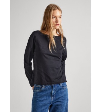 Pepe Jeans para mujer. PL505739 Camiseta de manga larga Hope negro (S), Casual, Algodón
