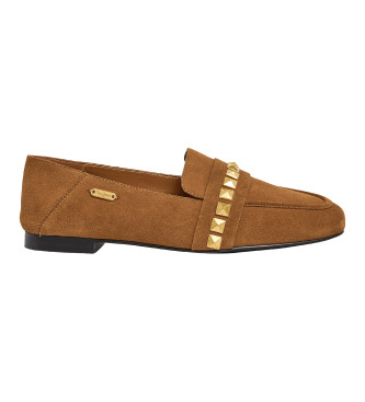 Pepe Jeansvoor vrouwen. PLS10410 Bruine Ikus Racer Leren Mocassins (41), Leer, Plat, Geen, Casual, Feest, Klassiek