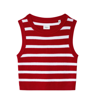 Pepe Jeans para niña. PG701110 Camiseta Iris rojo (4años= 80cm), Casual, Viscosa, Sin mangas / Tirantes, moda infantil