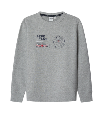 Pepe Jeans para niño. PB581677 Sudadera Jenson gris (6Años= 116cm), Casual, Algodón, Sostenible, moda infantil