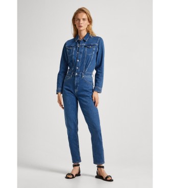 Pepe Jeans para mujer. PL230490 Mono Jessica azul (S), Casual, Algodón, Denim, Manga larga, Sostenible