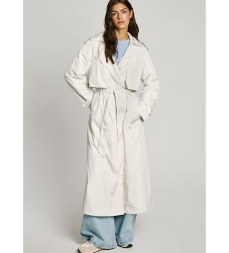 Pepe Jeans para mujer. PL402545 Gabardina Joy blanco (L), Casual, Nylon