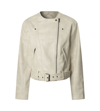 Pepe Jeans para mujer. PL402548 Cazadora biker Juliette blanco (L), Casual, Poliéster