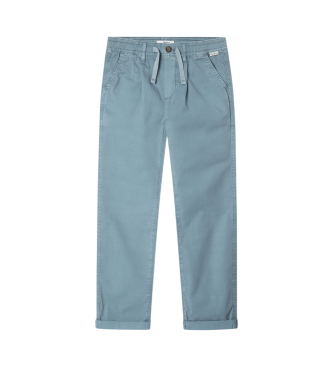 Pepe Jeans para niño. PB210733 Pantalón recto en popelín elástico azul (14Años= 164cm), Casual, Algodón, Sostenible, moda infantil