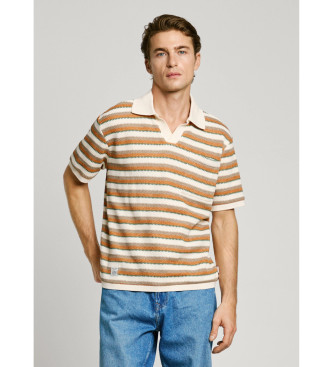 Pepe Jeans para hombre. PM702510 Polo Lamar blanco, naranja (L), Casual, Algodón, Manga corta