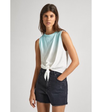 Pepe Jeansvoor vrouwen. PL505838 T-shirt Lavendel wit (XL), Blauw, Casual, Katoen, Mouwloos / spaghettibandjes