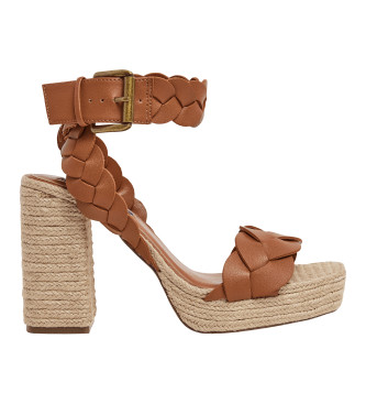 Pepe Jeans Para Mujer. PLS90652 Sandalias Lenny Braid MarróN -Altura TacóN 10Cm- (40), 8 A 10Cm, Hebilla, Casual-image